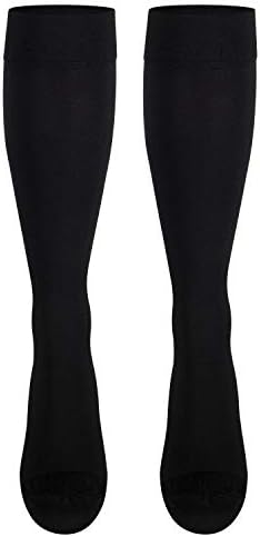 NuVein Medical Compression Stockings, 20-30 mmHg Support for Women & Men, Knee Length, Closed Toe, Black, Medium