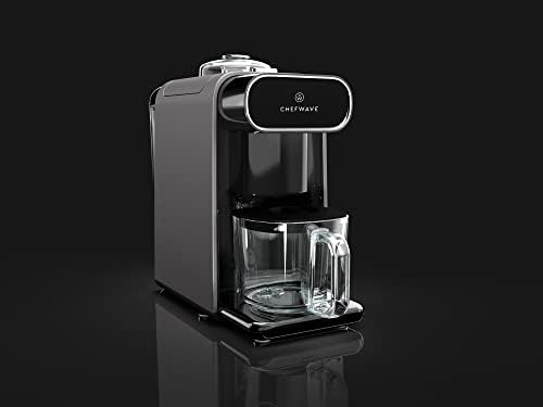 ChefWave Milkmade Dairy Alternative Vegan Nut Milk Maker Machine Almond Milk Soy Milk Oat Milk Cashew Milk Coconut Milk Macadamia Milk, No Soaking, Auto-Clean, Delay Start, Recipe Book - Silver/Black