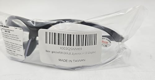 grinderPUNCH Full Lens Magnification Safety Glasses Readers ANSI Z87 Impact Resistant Diopter Magnifying Reading Glasses (+2.00 Diopter)