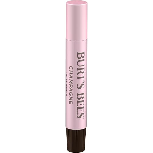 Burt's Bees Shimmer Lip Tint Set, Tinted Lip Balm Stick, Moisturizing for All Day Hydration with Natural Origin Glowy Pigmented Finish & Buildable Color, Champagne (4-Pack)