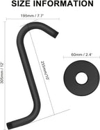 NearMoon S Shaped Shower Head Riser Pipe, Shower Extender Arm with Flange, Standard 1/2" Connection- Bathroom Accessory, 12 Inch (1 Pack, Matte Black)