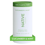 Native Plastic Free Deodorant Contains Naturally Derived Ingredients, 72 Hour Odor Control | Deodorant for Women and Men, Aluminum Free with Baking Soda, Coconut Oil and Shea Butter | Cucumber & Mint