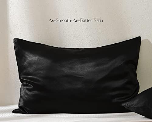Yanibest Satin Pillowcase, King Size Pillow Cases Set of 2 - Silk Pillow Cases for Hair and Skin with Zipper, Silk Pillow Cases King for 20"x40", Exquisite Packaging for Women Men
