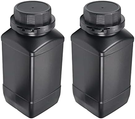 Othmro 2Pcs 34oz Plastic Container Lab Chemical Reagent Bottles 1000ml Small Mouth Liquid Solid Storage Bottles Round Sample Storage Container Sealing Bottle with Anti-theft Cap for Food Stores Black