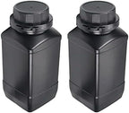 Othmro 2Pcs 34oz Plastic Container Lab Chemical Reagent Bottles 1000ml Small Mouth Liquid Solid Storage Bottles Round Sample Storage Container Sealing Bottle with Anti-theft Cap for Food Stores Black