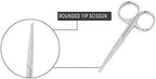 Rounded Stainless Steel Facial Hair Scissors/Safety Scissor for - Nose, Eyebrows, Facial Hair, Eyelashes, Moustache, Beard Trimming, Baby Nail.