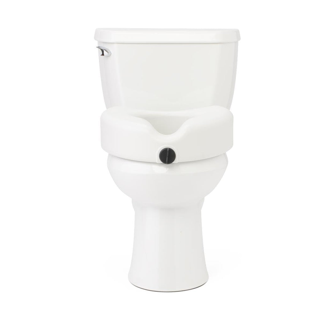 Medline 5" Elevated Toilet Seat Riser W/Microban Antimicrobial Protection for Seniors, Adults & Handicapped – 400 Lbs. Capacity, White