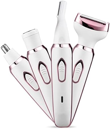 Electric Razor for Women,Hair Trimmer for Face Nose Eyebrow Beard Mustache Arm Leg Armpit Bikini,Painless Rechargeable Portable 4 in 1 Womens Body Shavers Set