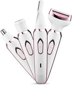 Electric Razor for Women,Hair Trimmer for Face Nose Eyebrow Beard Mustache Arm Leg Armpit Bikini,Painless Rechargeable Portable 4 in 1 Womens Body Shavers Set