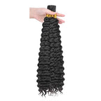 Human Braiding Hair 80g per pack 3 Bundles Deep Wave Human Hair Braiding Hair for Boho Braids 20 22 24 Inch 12A Virgin Hair Extensions for Bohemian Knotless Braids Bulk Human Hair for Braiding