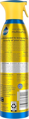 Pledge pH-Balanced Multisurface Spray, Gently Clean 101 Surfaces, Remove Dust and Messes, No Residue - Rainshower Scent, 9.7oz, Pack of 6