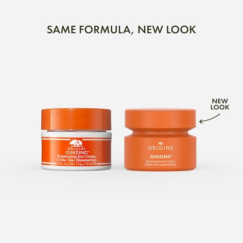 Origins GinZing Brightening Eye Cream with Vitamin C & Niacinamide| Visibly Reduces Dark Circles, Warm, 0.5 Fl Oz