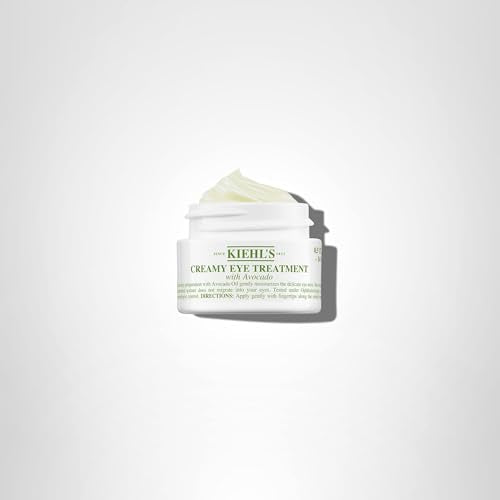 Kiehl's Avocado Eye Treatment, Nourishing and Hydrating Eye Cream, Avocado Oil and Caffeine to Energize and Invigorate Skin, Tired Eyes, 99% Naturally Derived Formula - 0.5 fl oz