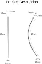 G23 Titanium Threadless Piercing Taper 16G/18G/20G Flat Back Earring Applicator Tool Insertion Pin for Push In Nose Lip Ear Tragus Helix Body Piercing Jewelry Stretcher Assistant Tool