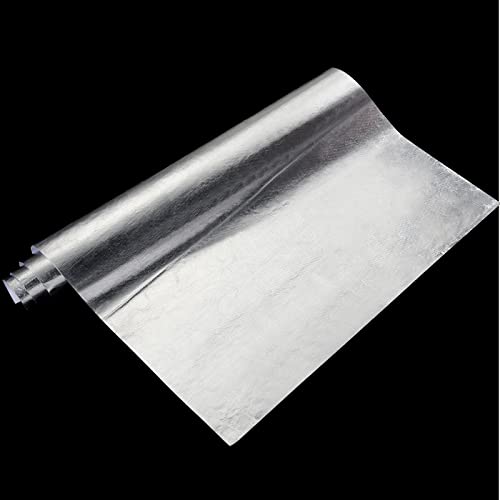 BBTO Heat Reflective Sheet Adhesive Backed Aluminized Fiberglass Heat Shield Tape Protection Barrier Heat Shield Resistant Material for Hose and Auto Use Heat Insulation Sheet(Silver, 48 x 71 Inch)