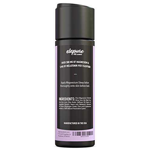 Magnesium Sleep Lotion with Lavender and Melatonin - Topical Application Night Cream- High Potency - Organic Materials - Large Size - Great Value - 8 fl. oz