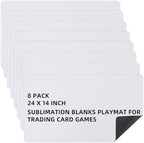 Yexiya 8 Pcs Card Game Mats 14 x 24 Inch Sublimation Blanks Playmat for Trading Board Game Smooth Rubber Playing Mat for Games, Mouse Pad (White)