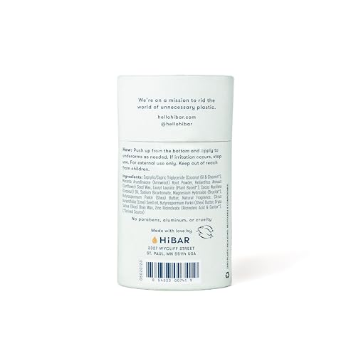 HiBAR - Bergamot & Cedar Plastic Free Deodorant - Natural Deodorant - All-Day Protection - With Sunflower Seed Wax, Rice Bran & Shea Butter - Plastic, Paraben & Aluminum-Free - Vegan - 3 Pack