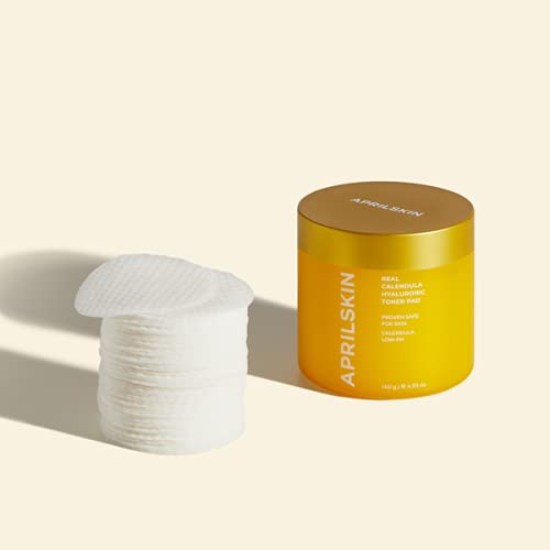 APRILSKIN Calendula PHA Hyaluronic Toner Pads | Vegan, Cruelty Free | Exfoliating, refining pores & hydrating for dry, sensitive, acne-prone skin | 60 pads | No sulfates and artificial fragrance