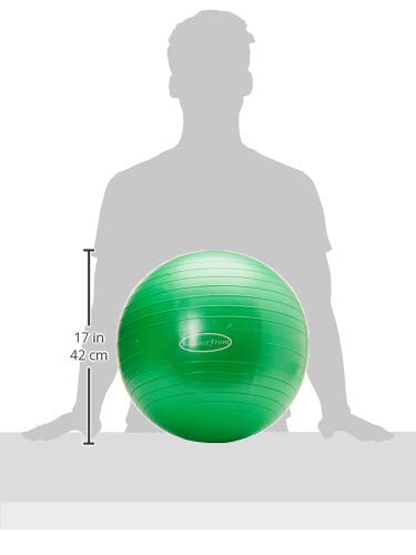 Fitvids Anti-Burst Slip Resistant Exercise Ball - 18-inch Green, 2,000-Pound Capacity, Yoga & Fitness Ball with Quick Pump