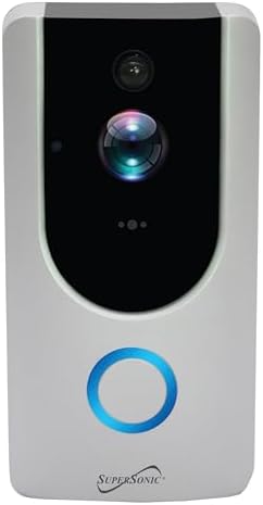 Supersonic SC-5000VD Smart WiFi Doorbell Camera, with 1080P HD Video Recording, Voice Call Intercom, Infrared Night Vision, Remote Monitor, Intercom, Trigger, Built-in SD Card, No Wire Connection