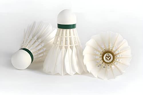 Victor Badminton Shuttlecocks Feather 12-Pack, Shuttlecock Birdies Durable Sports Training Badminton Balls for Indoor Outdoor, Gold No.3