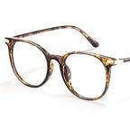 Gaoye Blue Light Blocking Glasses, Retro Round Eyewear Frame Anti Eyestrain Computer Glasses for Women Men (Tea Leopard/Transparent Lens)