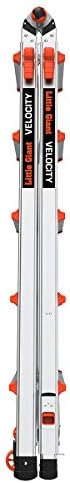 Little Giant Ladders, Velocity with Ratchet Levelers, M22, 22 Ft, Multi-Position Ladder, Aluminum, Type 1A, 300 lbs Weight Rating, (15422-801)