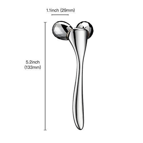 Tekson 3D Metal Face Massage Roller Tool, Facial Sculptor for Reduce Puffiness, Remove Eye Wrinkles (Zine Alloy)