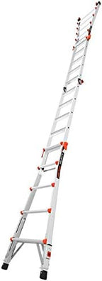 Little Giant Ladders, Velocity with Ratchet Levelers, M22, 22 Ft, Multi-Position Ladder, Aluminum, Type 1A, 300 lbs Weight Rating, (15422-801)