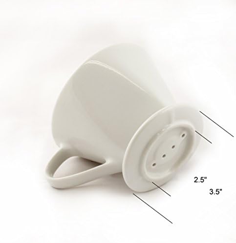 Fino Filter Cone, Fine White Porcelain, Number 2-Size, Brews 2 to 6-Servings