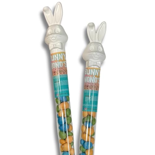 Vegan, Gluten Free Bunnies (2 Pack) Chocolate Candy Filled Easter Tubes | Dairy Free Chocolate Easter | Milk, Nut, Soy and Sesame Free by No Whey Foods
