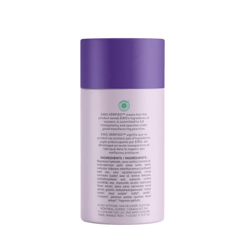 ATTITUDE Baking Soda Free Deodorant for Sensitive Skin with Oatmeal and Chamomile, EWG Verified, Aluminum Free, Plastic-Free, 3 Ounces