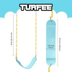 TURFEE Swing for Outdoor Swing Set - Pack of 1 Seat Replacement Kit with Heavy Duty Chains - Backyard Swingset Playground Accessories for Kids (Blue 2)