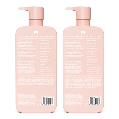 MONDAY HAIRCARE Volume Shampoo + Conditioner Set (2 Pack) 27oz Each for Thin, Fine, and Oily Hair, Made from Coconut Oil, Ginger Extract, & Vitamin E, 100% Recyclable Bottles