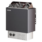 VEVOR Sauna Heater,220V Electric Sauna Stove, Steam Bath Sauna Heate 3h Timer and Adjustable Temp for Max. 176-318 Cubic Feet, Home Hotel Spa Shower Use (6KW) FCC Certification