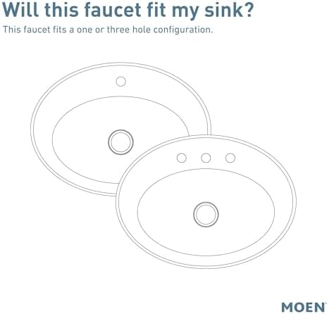 Moen Revyl Spot Resist Nickel One-Handle Single Hole Modern Bathroom Sink Faucet with Optional Deckplate and Spring Loaded Drain Assembly, 84771SRN