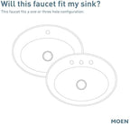 Moen Revyl Spot Resist Nickel One-Handle Single Hole Modern Bathroom Sink Faucet with Optional Deckplate and Spring Loaded Drain Assembly, 84771SRN