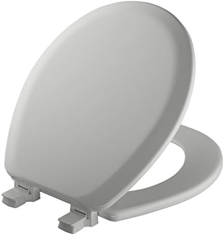Mayfair Cameron Silver Toilet Seat, Non Slip Heavy Duty Wood, Easy Clean, Round