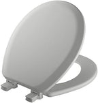Mayfair Cameron Silver Toilet Seat, Non Slip Heavy Duty Wood, Easy Clean, Round