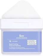 DERMAL Ice Cooling Toner Pad - Korean Soothing & Hydrating Toner Pads with Aloe Vera - After Suncare, Sunburn Relief, Redness Relief - Vegan Square Pads - High Capacity, 120 Pads