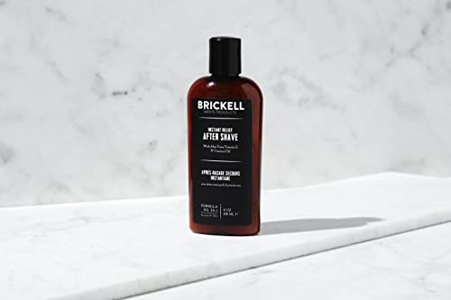 Brickell Men's Instant Relief Aftershave for Men, Natural and Organic Soothing After Shave Balm to Prevent Razor Burn, 4 Ounce, Unscented
