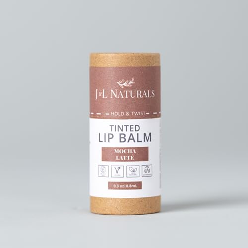 J&L Naturals Tinted Lip Balm | Vegan & Cruelty Free Lip Stain | Zero Waste Makeup | Plastic-Free, Hydrating & Moisturizing Lip Tint | Made in US (Bundle (5-Pack), Mocha Latte)