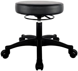 TAKE UR SEAT® 15" Table Height Adjustable Round Seat Stool Heavy Duty Built and Shipped Within 24 Hours, Spa, Medical, Lab, Black (Self-Braking Caster)