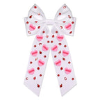 Boderier Valentines Day Hair Bows for Women Girls Conversation Candy Heart Hair Bow Clips Jeweled XOXO Hair Bows Valentines Day Gifts for Her White XOXO Heart