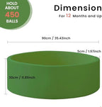 Ball Pit for Toddlers 35.43''x11.81 Baby Ball Pits Soft Memory Foam Ball Pits Round Kids Ball Pit Indoor Kids Play Ball Pool Ideal Gift for Girls and Boys (Green, NO Balls)