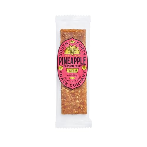 South 40 Snacks Tropical Pineapple Passionfruit Fruit Bar, just 2 Ingredients, Real Dried Fruit Leather (35g Bar, Pack of 18)