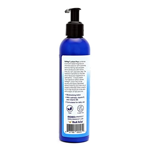 RnA ReSet - ReMag Lotion, Magnesium Lotion and Daily ReHydrator, Silky Smooth Topical Magnesium Lotion, Dr. Carolyn Dean
