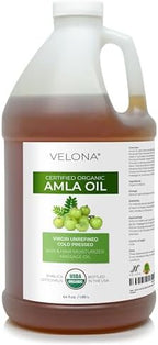 velona Amla Oil USDA Certified Organic - 64 Fl Oz | 100% Pure and Natural Carrier Oil | Extra Virgin, Unrefined, Cold Pressed