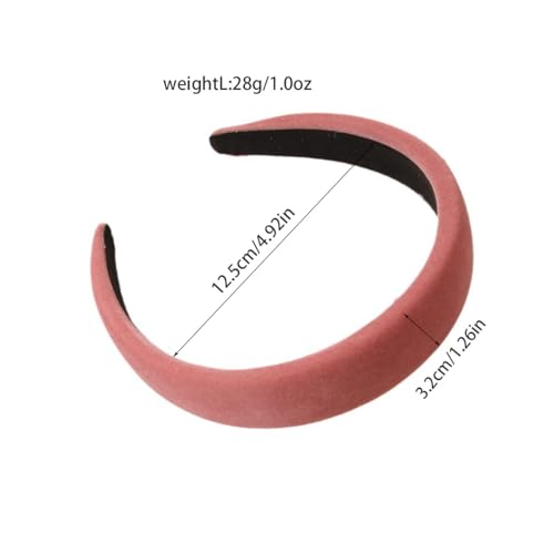Pink Velvet Padded Headbands for Women Fashion Non slip Comfortable Head Bands for Women (Pink, one size)